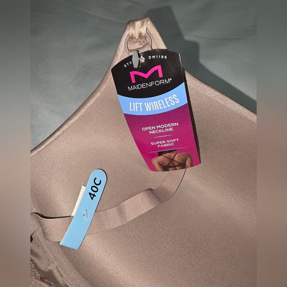 Maidenform Wireless Lift Bra with Scalloped Lace Edge- Size 40C Beige  $48 NWT - Picture 6 of 7